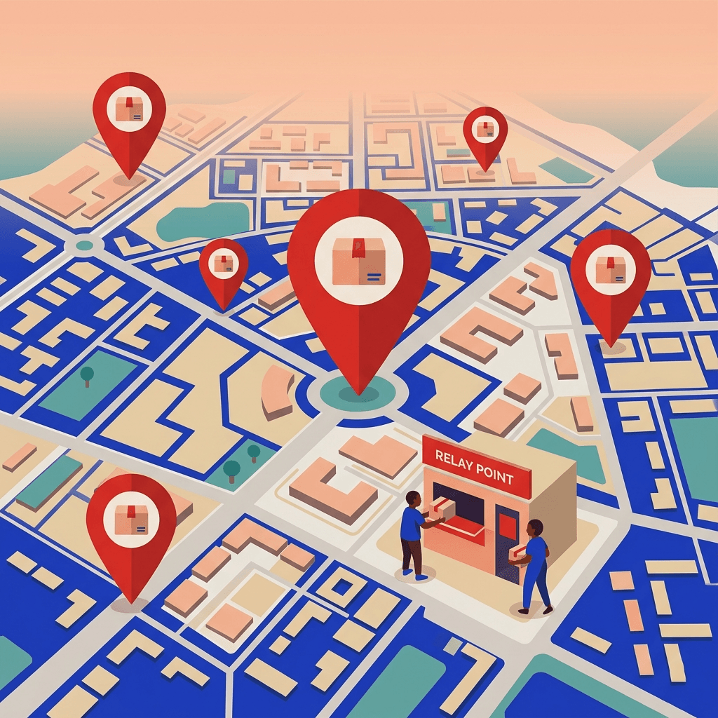 Carte des points relais Xyvalis à Abidjan