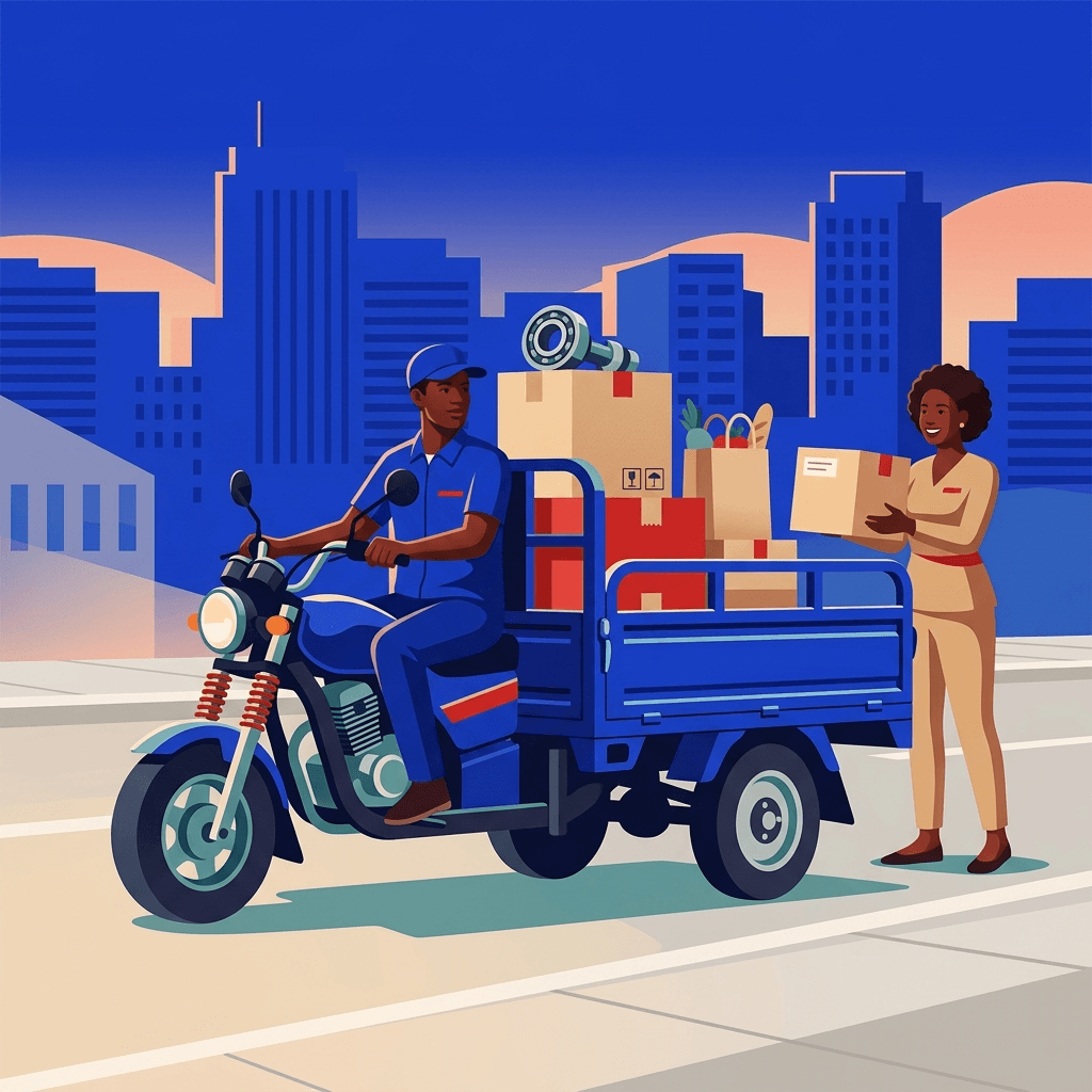 Livraison Xyvalis en tricycle